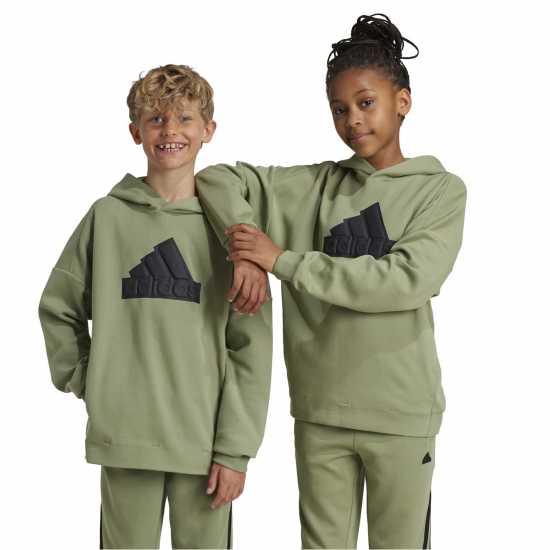 Adidas U Fi Logo Hd Hoody Unisex Kids Green/Black Adidas U Fi Logo Hd Hoody Unisex Kids Green/Black