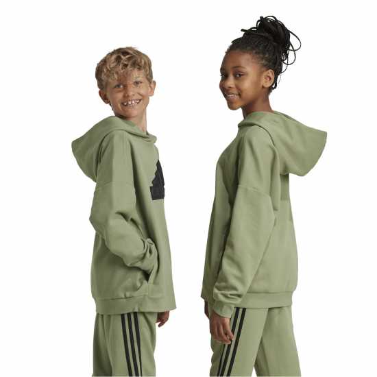 Adidas U Fi Logo Hd Hoody Unisex Kids Green/Black Adidas U Fi Logo Hd Hoody Unisex Kids Green/Black