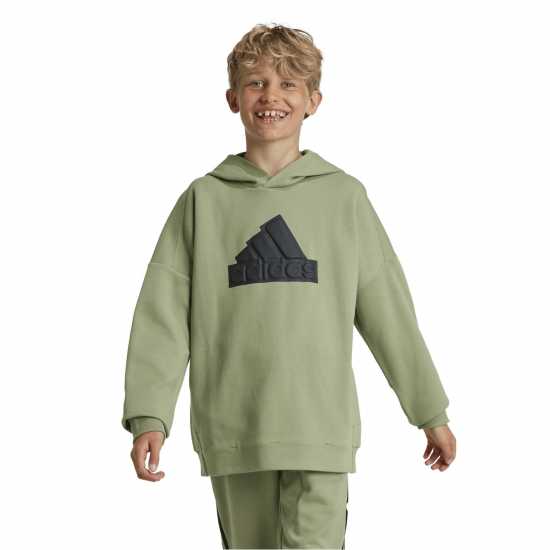 Adidas U Fi Logo Hd Hoody Unisex Kids Green/Black Adidas U Fi Logo Hd Hoody Unisex Kids Green/Black