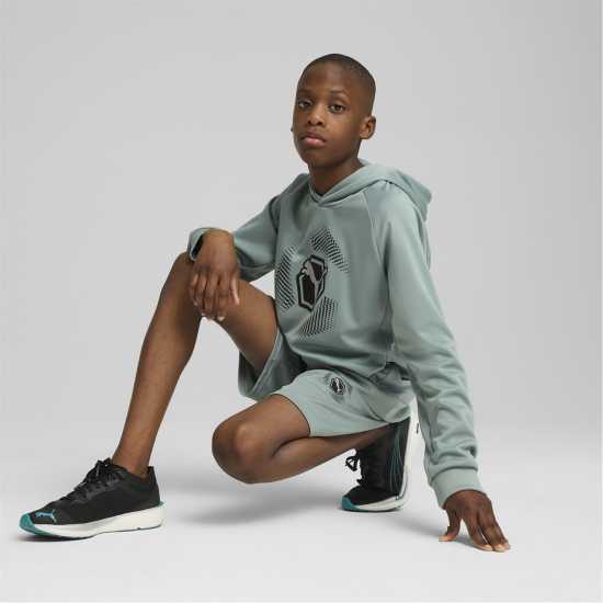 Puma Unisex Kids' Overhead Hoodie Green Moon 