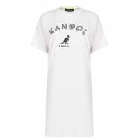 Дамска Рокля Kangol T Shirt Dress Ladies Oatmeal Дамски поли и рокли