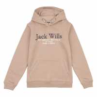 Jack Wills Kids Batsford Script Logo Hoodie Silver Mink Детски суитчъри и блузи с качулки