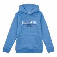 Jack Wills Kids Batsford Script Logo Hoodie Riverside Детски суитчъри и блузи с качулки