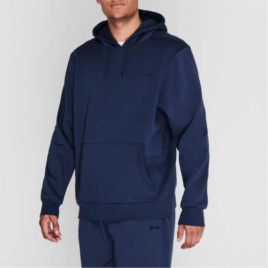 Slazenger Fleece Hoodie Mens Steel Blue Мъжки суитчъри и блузи с качулки