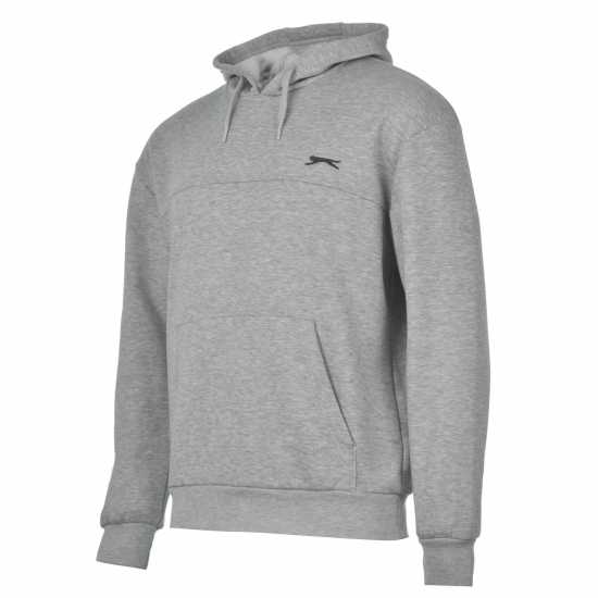 Slazenger Fleece Hoodie Mens Сив марл Мъжки суитчъри и блузи с качулки