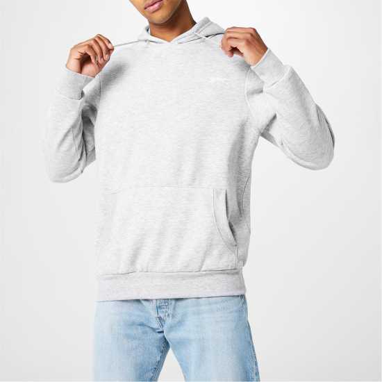 Slazenger Fleece Hoodie Mens Сив марл Мъжки суитчъри и блузи с качулки
