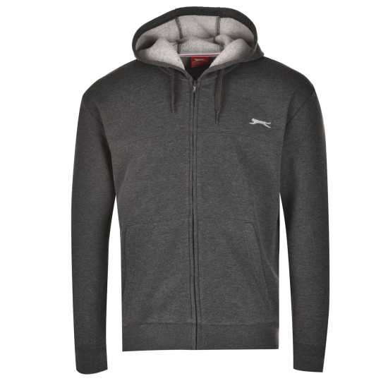 Slazenger Full Zip Hoodie Mens Тъмно сиво марл Slazenger Full Zip Hoodie Mens Тъмно сиво марл