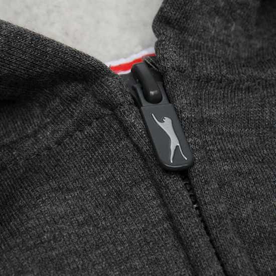 Slazenger Full Zip Hoodie Mens Тъмно сиво марл Slazenger Full Zip Hoodie Mens Тъмно сиво марл