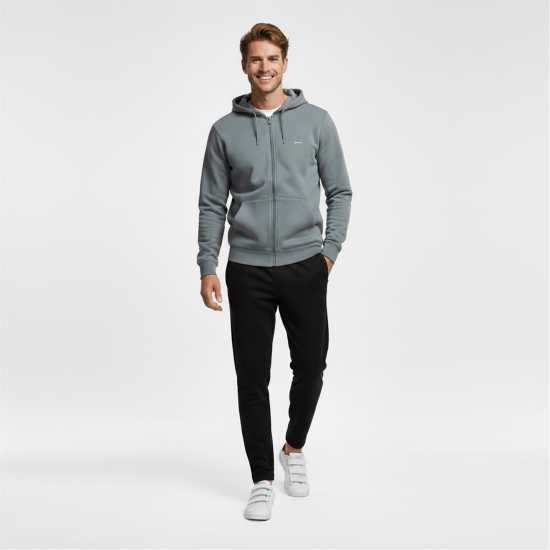 Slazenger Full Zip Hoodie Mens Сиво синьо 