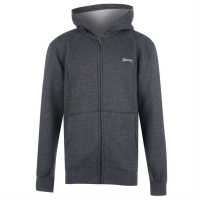 Slazenger Zipped Hoodie Junior Charcoal Marl Детски суитчъри и блузи с качулки