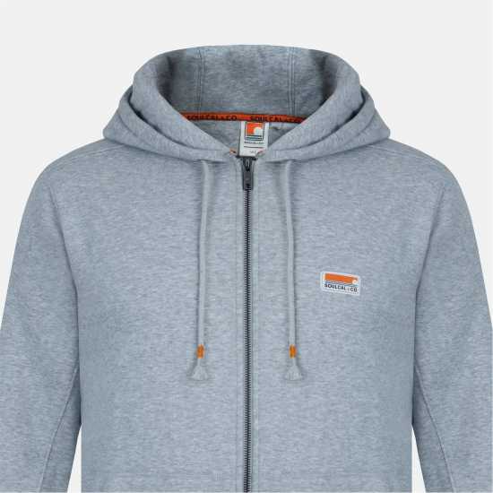 Soulcal Signature Zip Hoodie Mens Grey Marl 