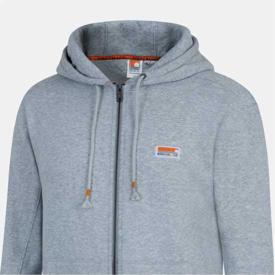 Soulcal Signature Zip Hoodie Mens Grey Marl 