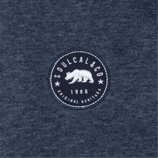 Soulcal Signature Zip Hoodie Mens Индиго Марл Soulcal Signature Zip Hoodie Mens Индиго Марл