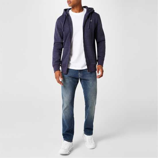 Soulcal Signature Zip Hoodie Mens Индиго Марл Soulcal Signature Zip Hoodie Mens Индиго Марл