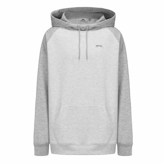 Slazenger Fleece Contrast Hoodie Mens Ice Marl/Grey Мъжки суитчъри и блузи с качулки