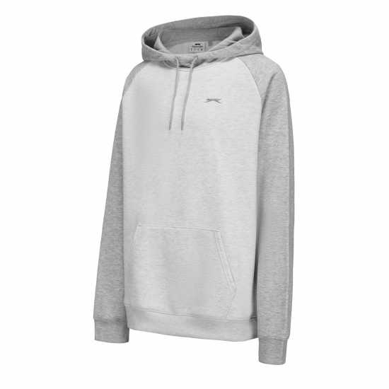 Slazenger Fleece Contrast Hoodie Mens Ice Marl/Grey Мъжки суитчъри и блузи с качулки