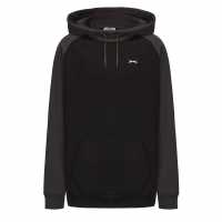 Slazenger Fleece Contrast Hoodie Mens Black/Charcoal Мъжки суитчъри и блузи с качулки