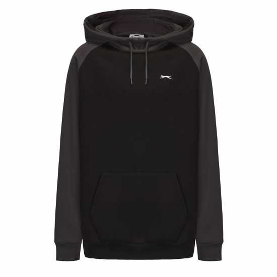 Slazenger Fleece Contrast Hoodie Mens Black/Charcoal Мъжки суитчъри и блузи с качулки
