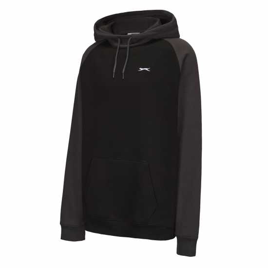 Slazenger Fleece Contrast Hoodie Mens Black/Charcoal Мъжки суитчъри и блузи с качулки