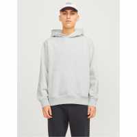 Jack And Jones Urban Edge 400 Gsm Hoodie Mens White Melange 