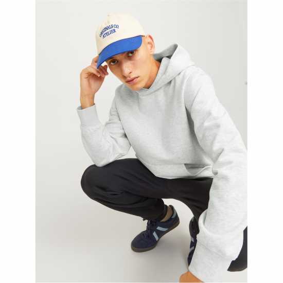Jack And Jones Urban Edge 400 Gsm Hoodie Mens White Melange 