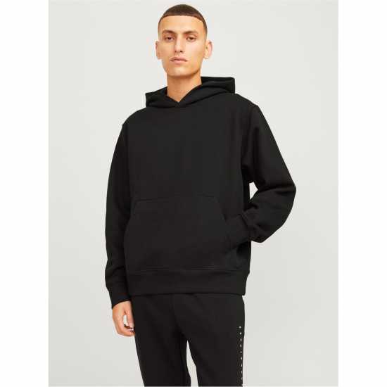 Jack And Jones Urban Edge 400 Gsm Hoodie Mens Black 