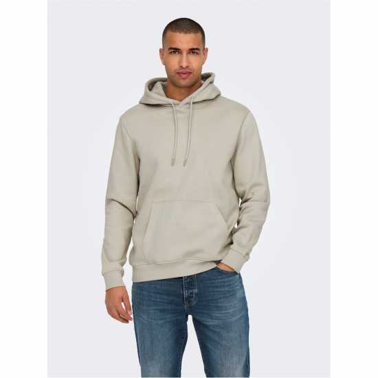 Only And Sons Connor Hoodie Сребърно облаче Мъжки суитчъри и блузи с качулки