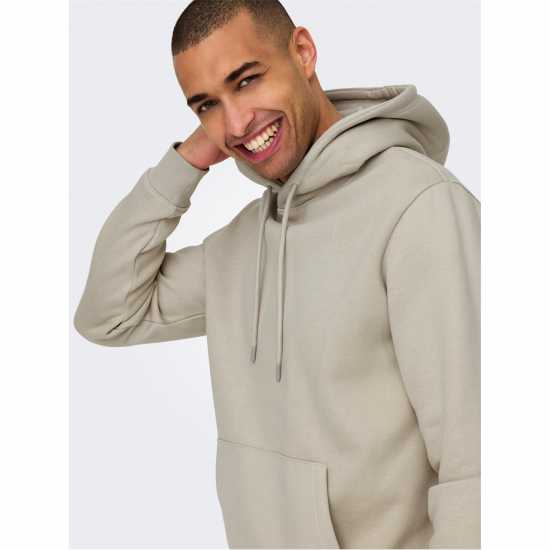 Only And Sons Connor Hoodie Сребърно облаче Мъжки суитчъри и блузи с качулки