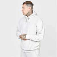Siksilk Ecru Varsity Anniversary Print Oth Hoodie Mens Сиво Мъжки суитчъри и блузи с качулки