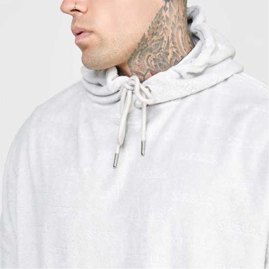 Мъжки суитчъри и блузи с качулки Siksilk Ecru Varsity Anniversary Print Oth Hoodie Mens Сиво Siksilk Ecru Varsity Anniversary Print Oth Hoodie Mens Сиво Мъжки суитчъри и блузи с качулки
