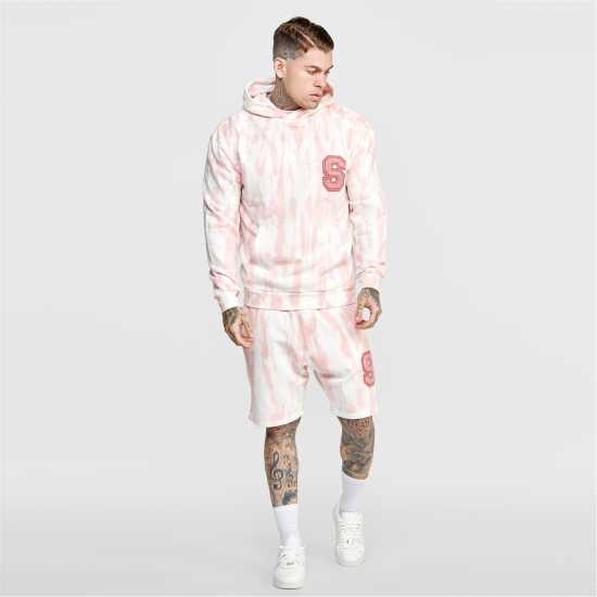 Мъжки суитчъри и блузи с качулки Siksilk Ecru Varsity Anniversary Print Oth Hoodie Mens Розово Siksilk Ecru Varsity Anniversary Print Oth Hoodie Mens Розово Мъжки суитчъри и блузи с качулки