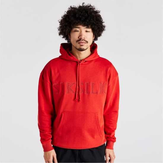 Мъжки суитчъри и блузи с качулки Siksilk Ecru Varsity Anniversary Print Oth Hoodie Mens Червено Siksilk Ecru Varsity Anniversary Print Oth Hoodie Mens Червено Мъжки суитчъри и блузи с качулки