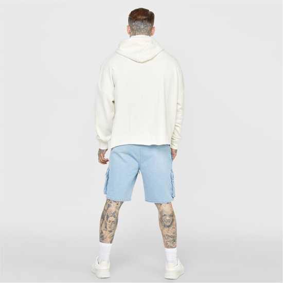 Siksilk Ecru Varsity Anniversary Print Oth Hoodie Mens Светло бежово Мъжки суитчъри и блузи с качулки