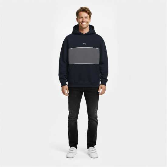 Slazenger Fleece Sportswear Hoodie Mens Морска синьо Slazenger Fleece Sportswear Hoodie Mens Морска синьо