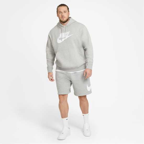 Nike Sportswear Club Fleece Men's Graphic Pullover Hoodie Grey/White Мъжки суитчъри и блузи с качулки