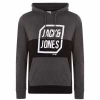 Jack And Jones Half Logo Oth Hoodie Mens Dk Grey Мъжки полар