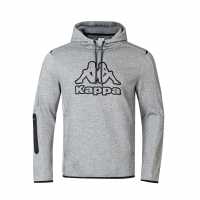 Kappa Tech Fl Mens Sweat Pullover Hoody Сив марл Мъжки суитчъри и блузи с качулки