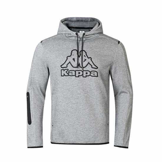 Kappa Tech Fl Mens Sweat Pullover Hoody Сив марл Мъжки суитчъри и блузи с качулки