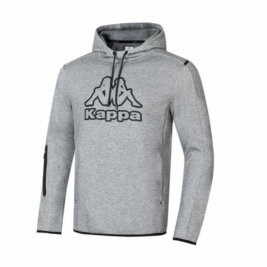 Kappa Tech Fl Mens Sweat Pullover Hoody Сив марл Мъжки суитчъри и блузи с качулки