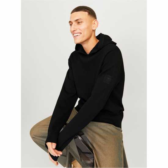 Мъжки суитчъри и блузи с качулки Jack And Jones Knitted Hoodie Mens Черно Jack And Jones Knitted Hoodie Mens Черно Мъжки суитчъри и блузи с качулки