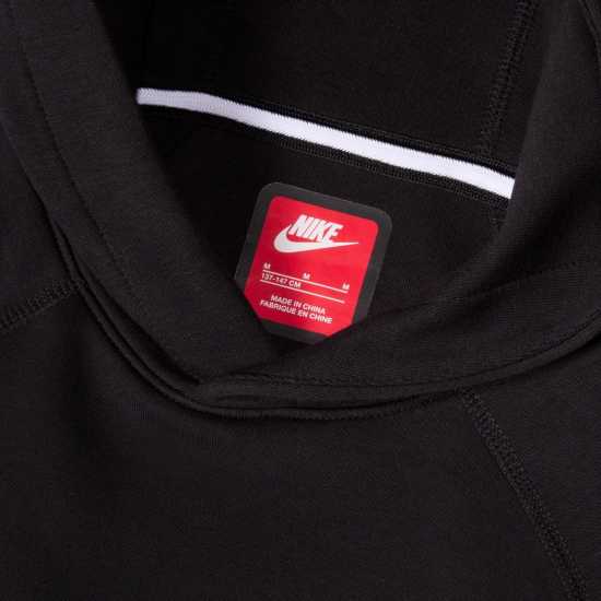 Nike Sportswear Tech Fleece Big Kids' (Boys') Pullover Hoodie Black/White Детски суитчъри и блузи с качулки