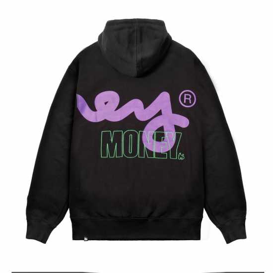 Money Stencil Block Hood Черно Мъжки суитчъри и блузи с качулки
