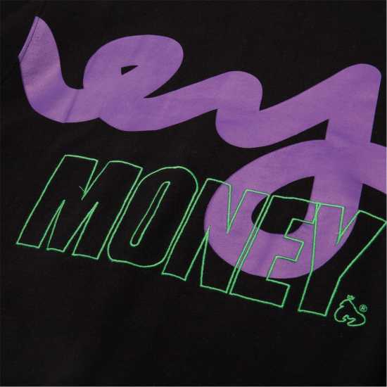 Money Stencil Block Hood Черно Мъжки суитчъри и блузи с качулки