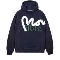 Money Stencil Block Hood Морска синьо Мъжки суитчъри и блузи с качулки