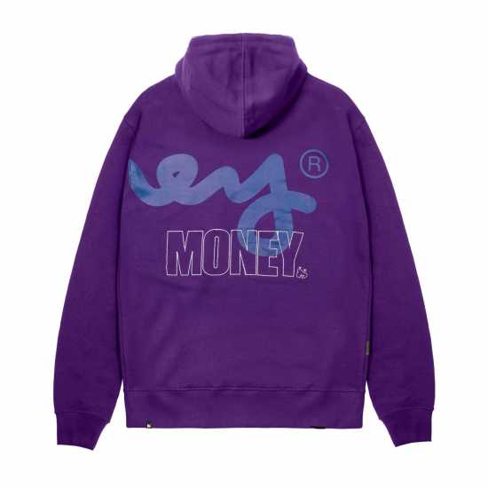 Money Stencil Block Hood Purple Мъжки суитчъри и блузи с качулки