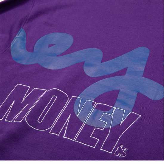 Money Stencil Block Hood Purple Мъжки суитчъри и блузи с качулки
