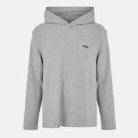 Hugo Boss Boss Mens Boss Bodywear Waffle Loungewear Hoodie With Logo Detail Сиво 