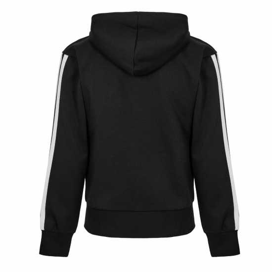 Adidas Essentials Fleece 3-Stripes Full-Zip Hoodie Mens Black/White 