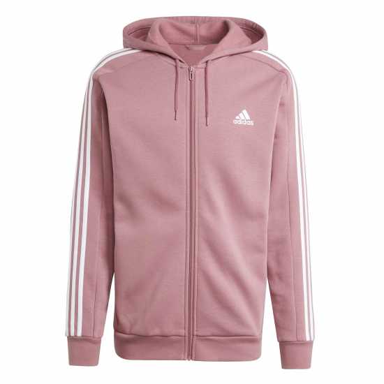 Мъжки суитчъри и блузи с качулки Adidas Essentials Fleece 3-Stripes Full-Zip Hoodie Mens Бордово Adidas Essentials Fleece 3-Stripes Full-Zip Hoodie Mens Бордово Мъжки суитчъри и блузи с качулки