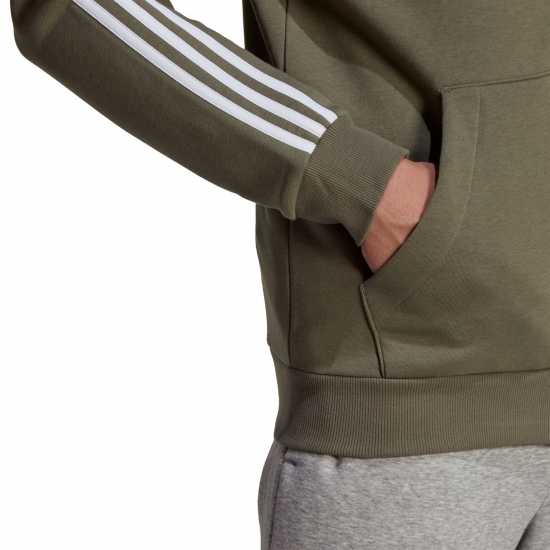 Мъжки суитчъри и блузи с качулки Adidas Fleece 3-Stripes Full-Zip Hoodie Mens Olive Strata Adidas Fleece 3-Stripes Full-Zip Hoodie Mens Olive Strata Мъжки суитчъри и блузи с качулки